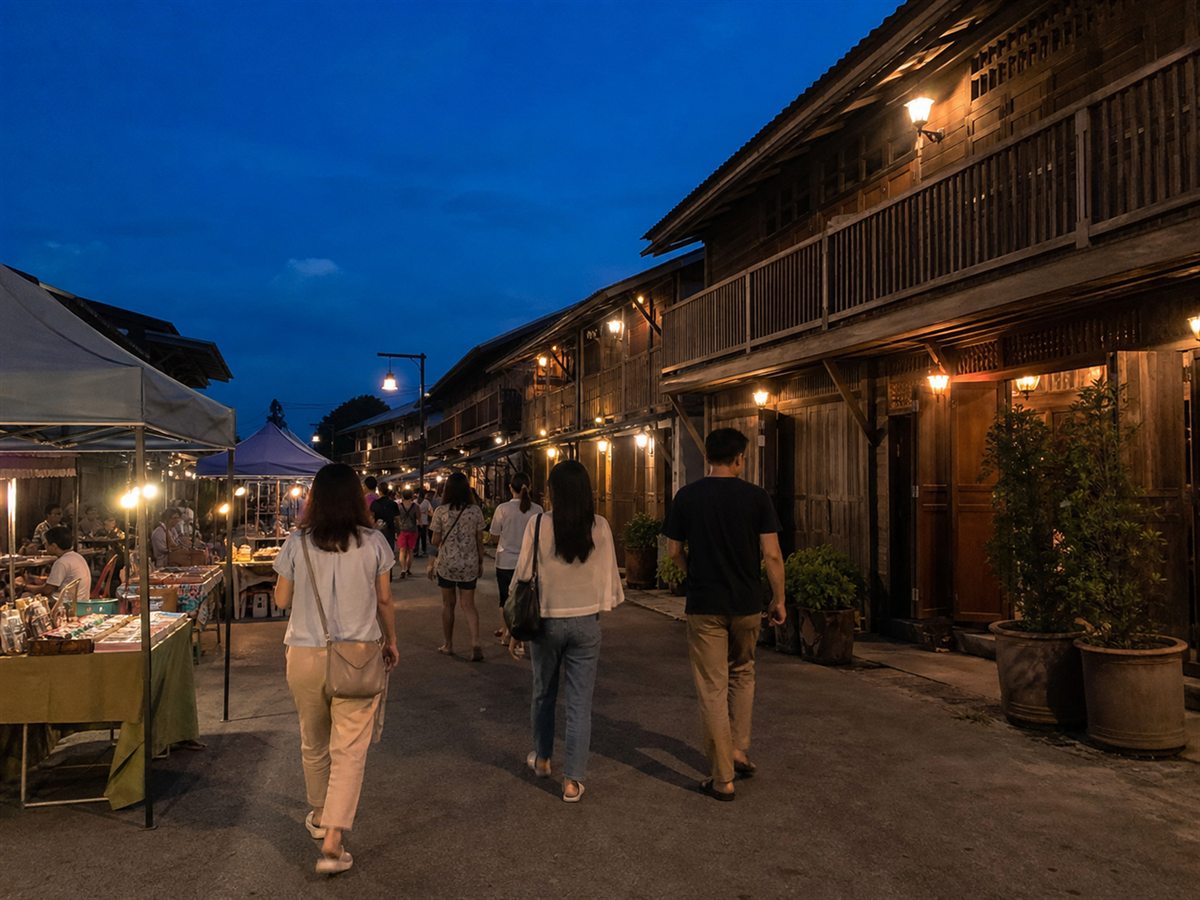 ถนนคนเดินตรอกโรงยาในตอนเย็น